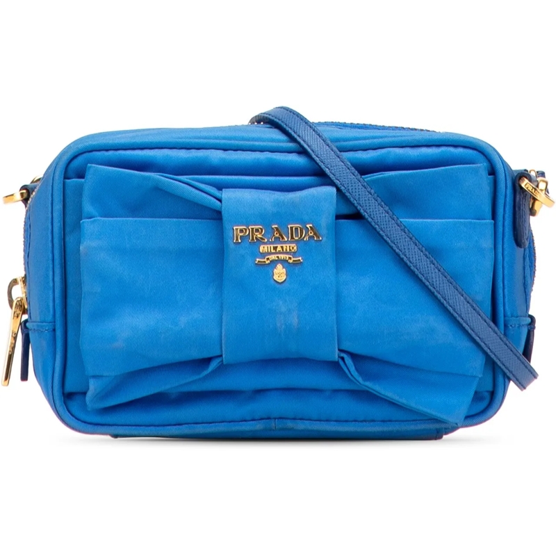 Prada Sac à bandoulière Tessuto Fiocco Bow Crossbody blau