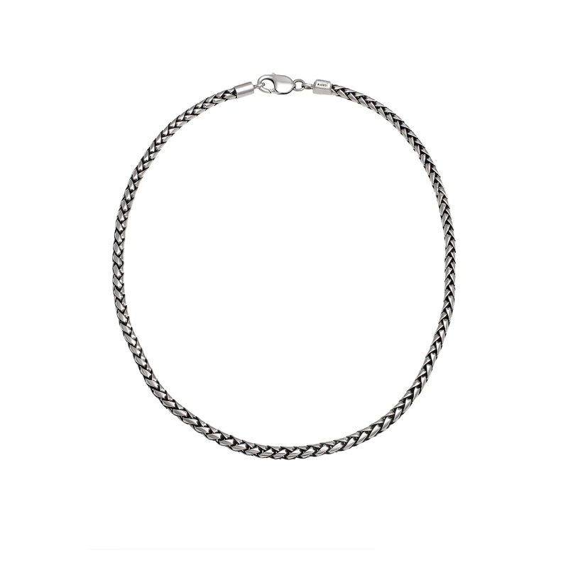 Kuzzoi Mittellange Halskette Halskette Herren Zopfkette Oxidiert Massiv 925 Sil silber(Image 3)