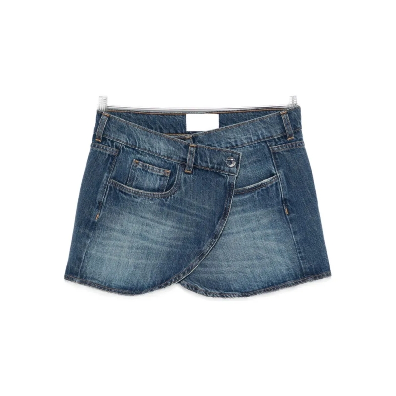 Coperni Jeansrock Asymmetrical Blue Denim Mini Skirt Blue