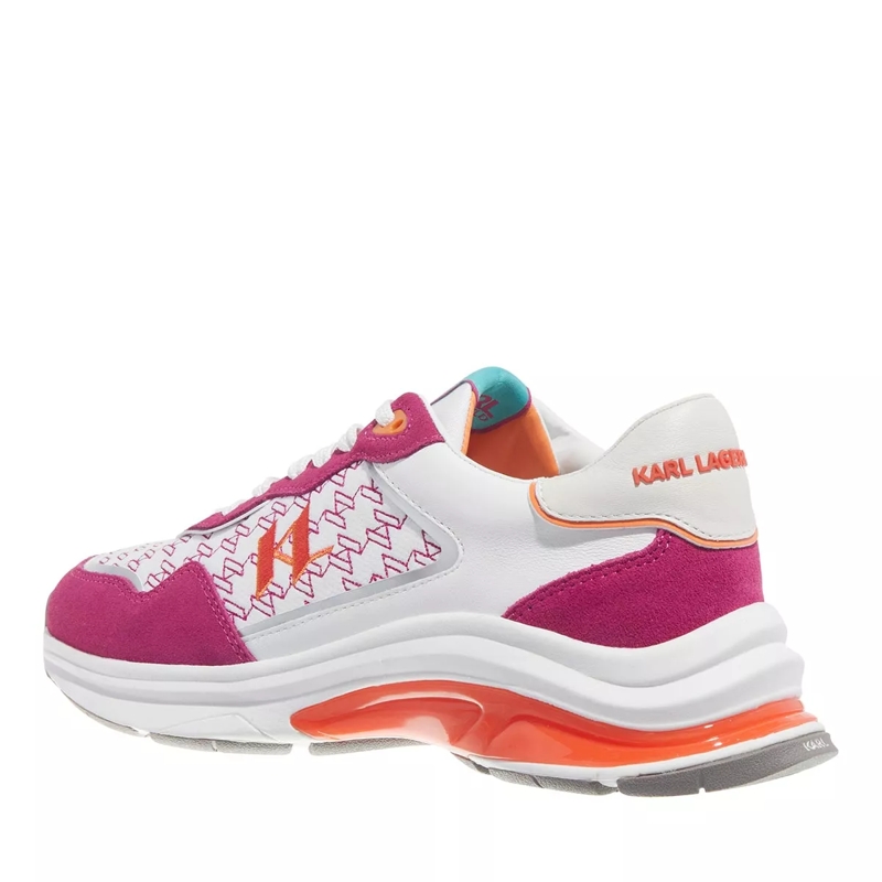 Karl Lagerfeld Low-Top-Sneaker Lux Finesse Monogram Lace Lo Pink Lthr & Text w/White(Image 2)