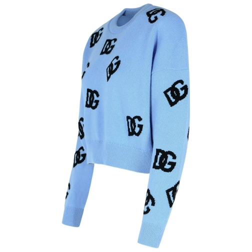 Dolce&Gabbana Light Blue Virgin Wool Sweater Blue Pull