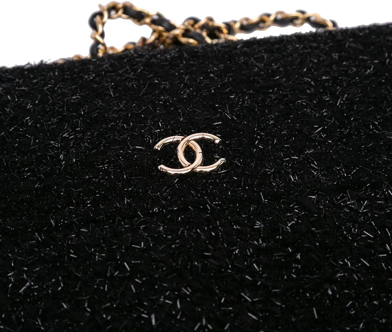 Thumbnail - Chanel Hobo Bags - CC Tweed Chain Around Tablet Holder Crossbody - Gr. unisize - in Schwarz - für Damen