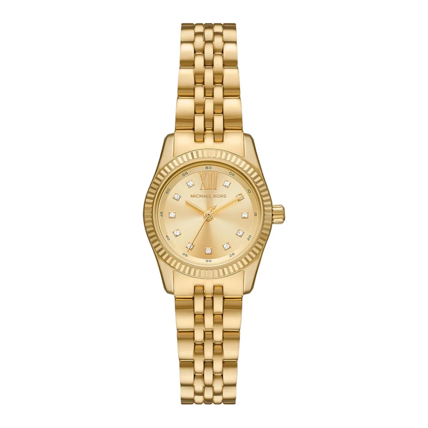 Michael Kors Uhr - Lexington Three-Hand Stainless Steel Watch - Gr. unisize - in Gold - für Damen - aus Edelstahl & Edelstahl & Mineralglas