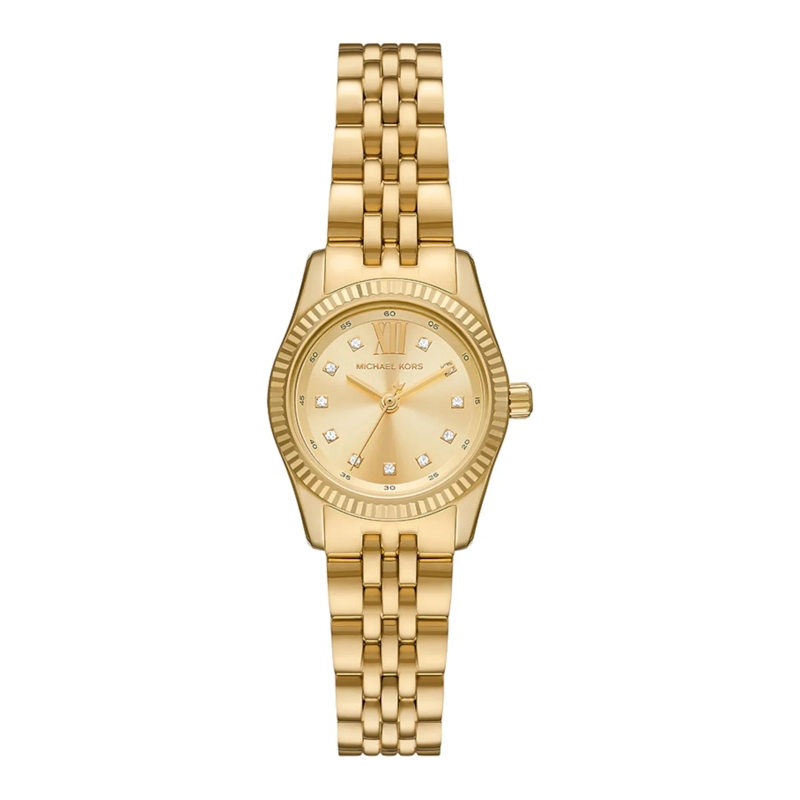 Michael Kors Chronograaf Lexington Three-Hand Stainless Steel Watch Gold