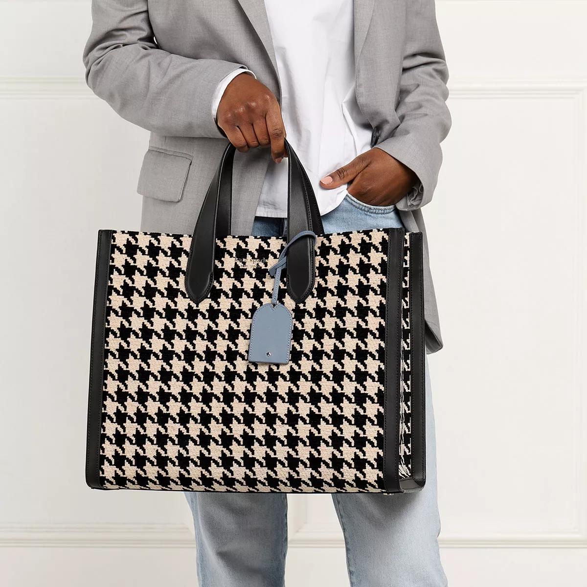 Manhattan Houndstooth Large Tote in Black Multi