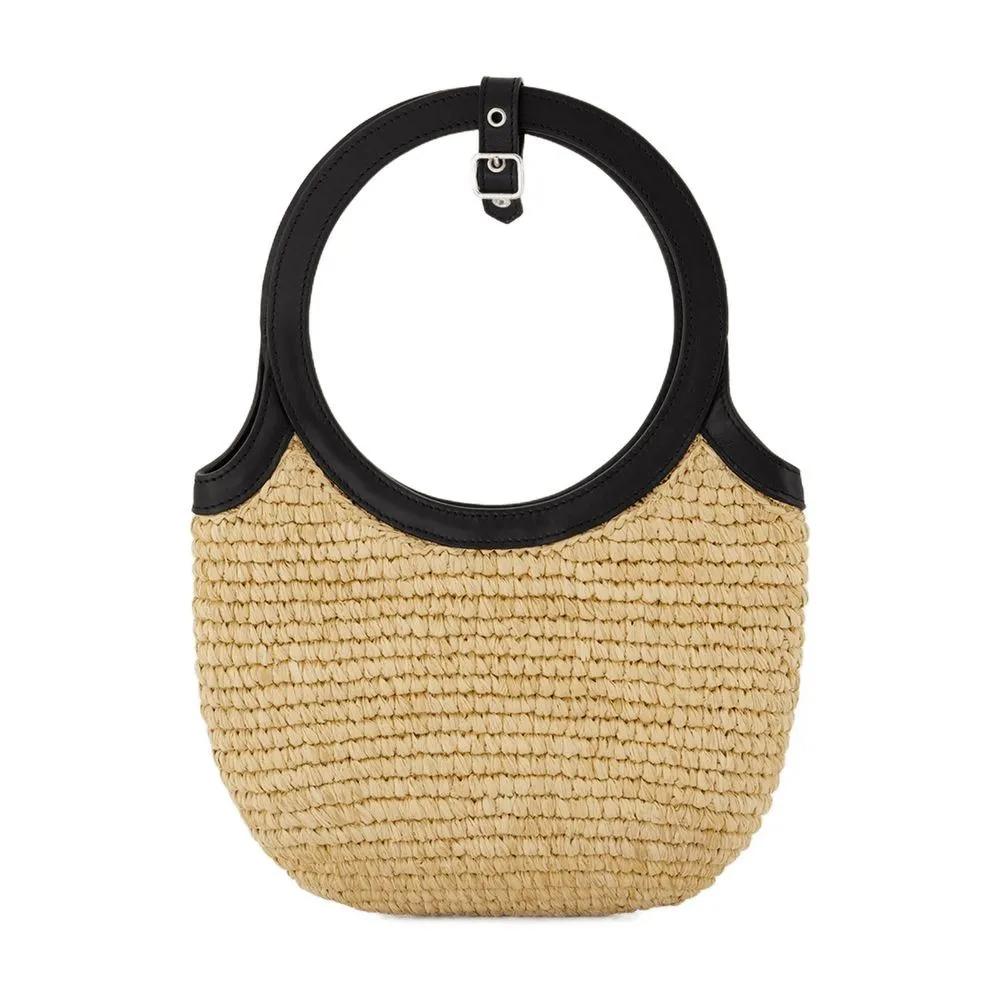 Courrèges Shoppers & Totes Holy Purse Raphia Neutral in bruin