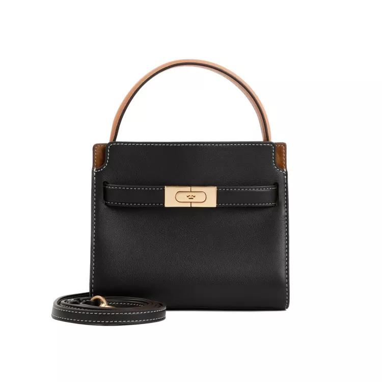 Tory Burch Shopper - Lee Radziwill Petite Calf Leather Double Bag - Gr. unisize - in Schwarz - für Damen