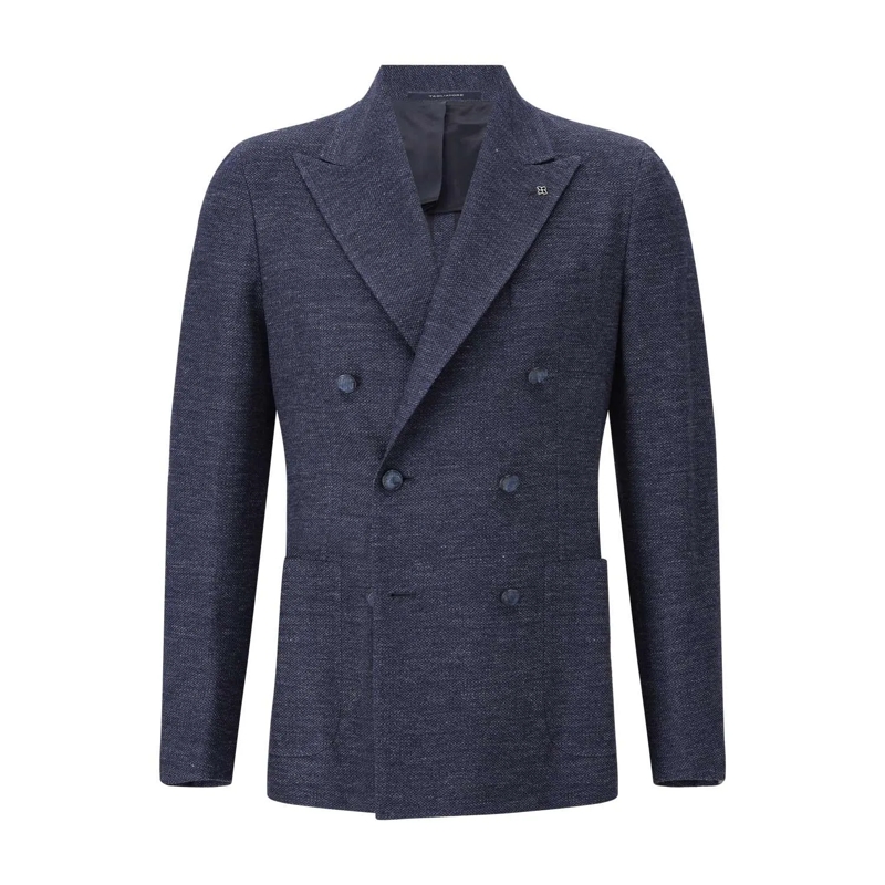 Tagliatore Veste de costume Sakko aus Leinen-Baumwollmix Dunkelblau