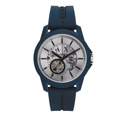 Armani Exchange Automatic Silicone Watch Blue Armbandsur med automatiskt urverk