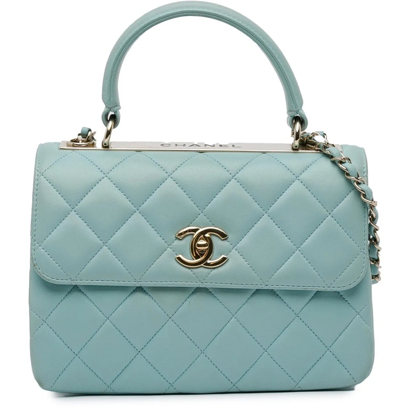 Chanel Schultertasche Small Quilted Lambskin Trendy CC Flap blau