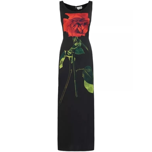 Alexander McQueen Black Shadow Rose Maxi Dress Black 