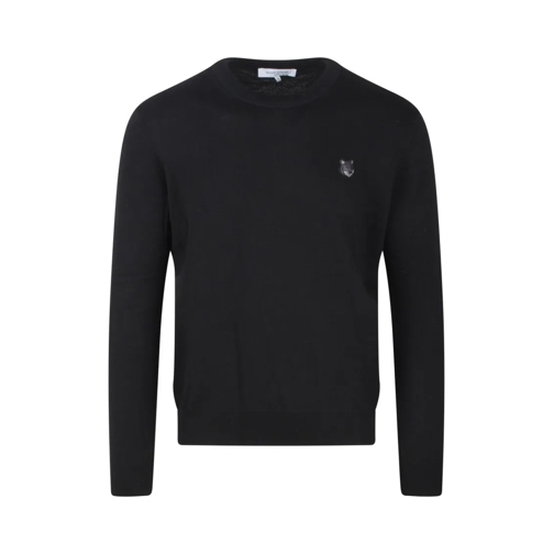 Maison Kitsune Pull Fox Head Sweater Black