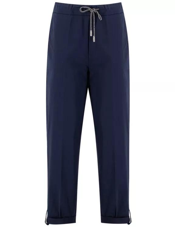 Panicale Navy Blue Regular Fit Trousers Blue Hosen