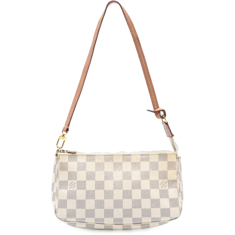 Louis Vuitton Schultertasche Damier Azur Pochette Accessoires weiß