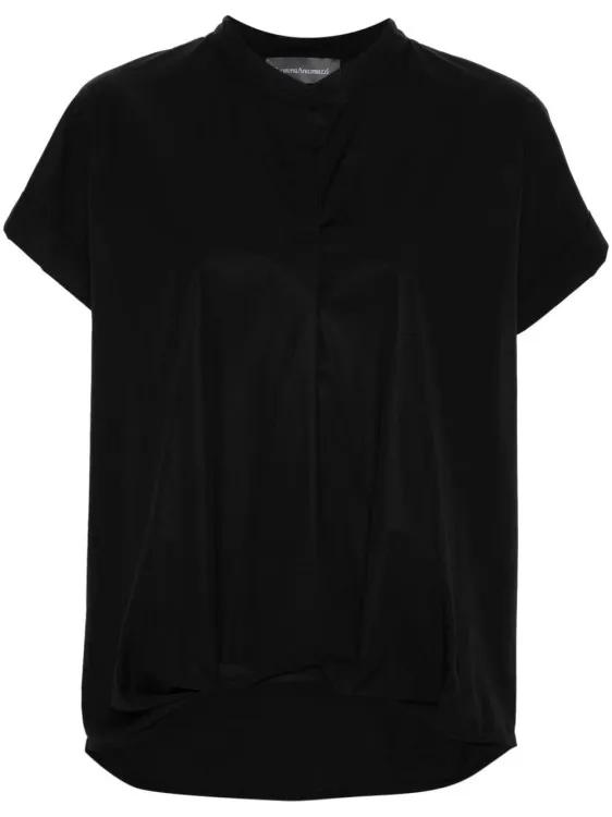 Lorena Antoniazzi - Gathered Poplin Blouse - Größe 42 - schwarz