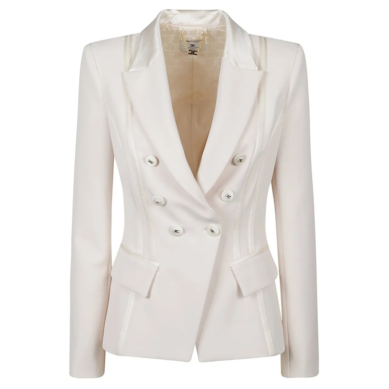 Elisabetta Franchi Veste de transition Essential Jacket White weiß
