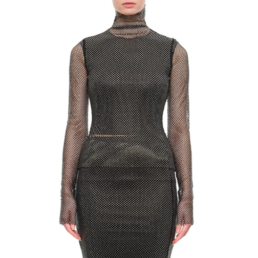 Sportmax Hauts à manches longues Valdai Long Sleeve Crystal Top Black