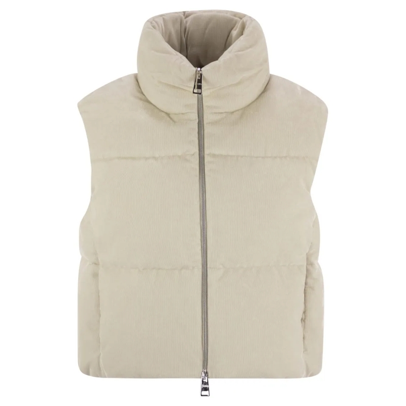 Herno Top Needlecord down vest weiß