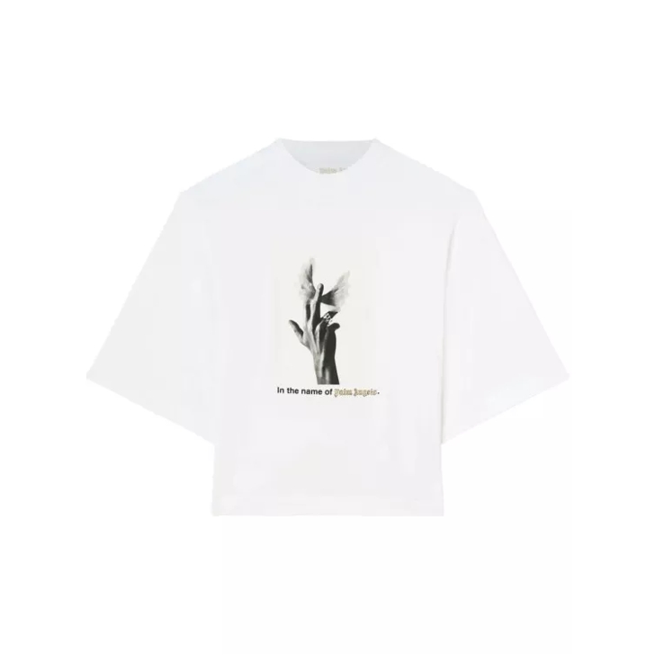 Palm Angels T Shirts In White,black