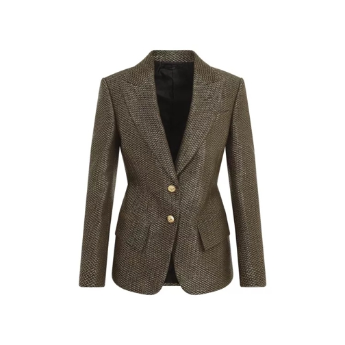 Tom Ford Boucle Single Breasted Jacket Green 