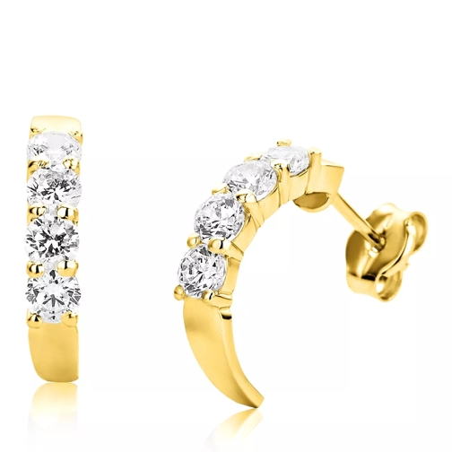 BELORO Ladies' Cubic Zirconia Hoop Earrings 9KT (375) Yellow Gold Ring