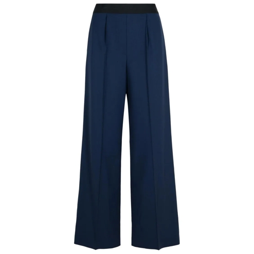 MSGM Navy Virgin Wool Pants Blue 