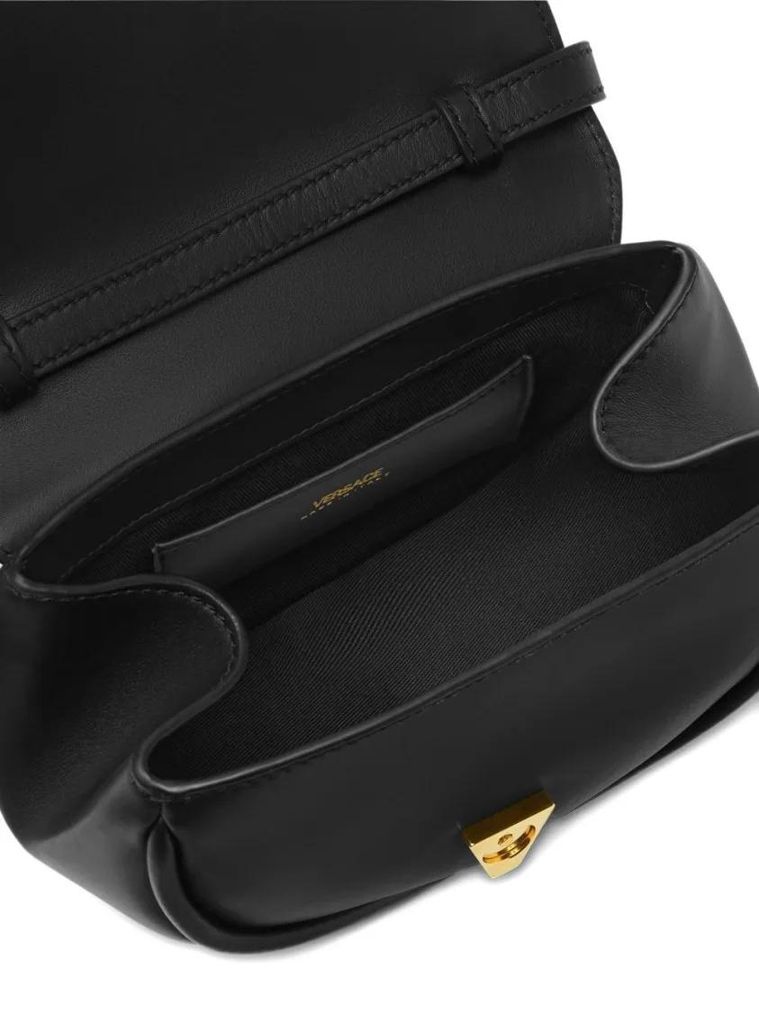 Versace Hobo bags Structured Flap Design Shoulder Bag With Gold-Tone in zwart