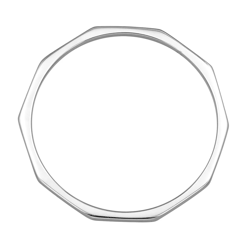 Elli Bandring Ring Bandring Geo Basic Minimal Look 585 Weißgold silber(Image 3)