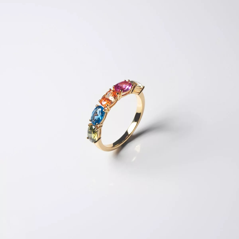 Sif Jakobs Jewellery Pavéring Ellisse Cinque Ring Gold(Image 3)