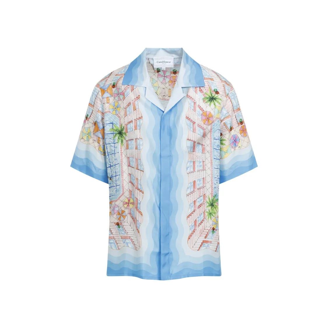 Casablanca - Multicolor Silk Twill Cuban Collar Shirt - Größe M - bunt