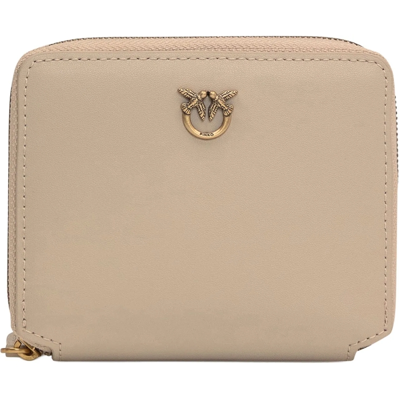 Pinko Geldbörse Portafoglio Zip Around con Chiusura Zip beige