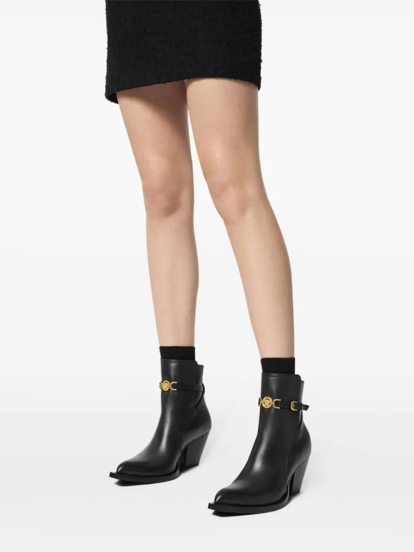 Thumbnail - Versace Stiefel - Calf Leather Ankle Boots - Gr. 36 (EU) - in Schwarz - für Damen