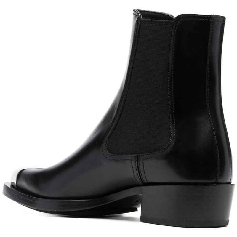 Alexander McQueen Stiefel Alexander McQueen Leather Boots schwarz (Image 3)