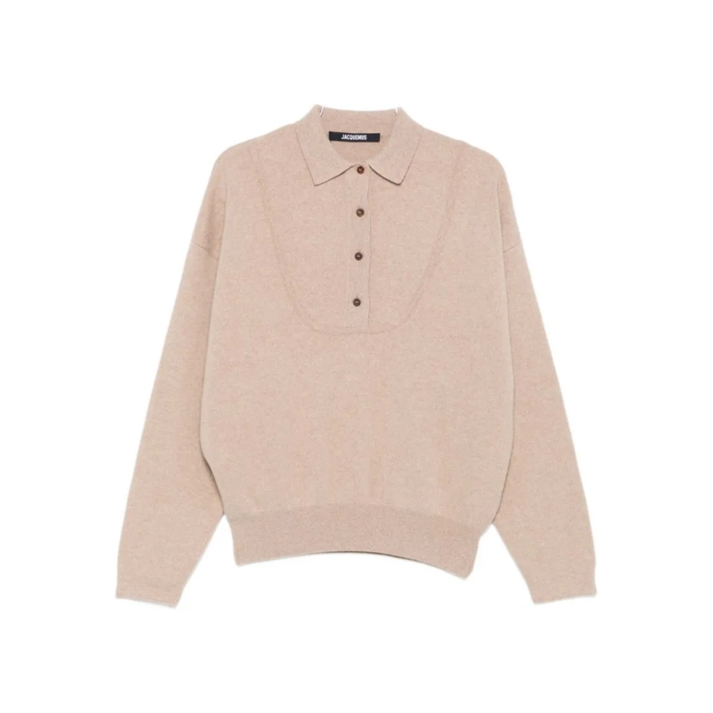 Jacquemus Trui Polo Neck Sweater Neutrals