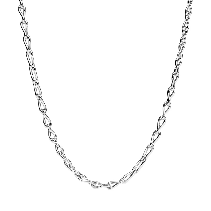 Pandora long hot sale silver necklace