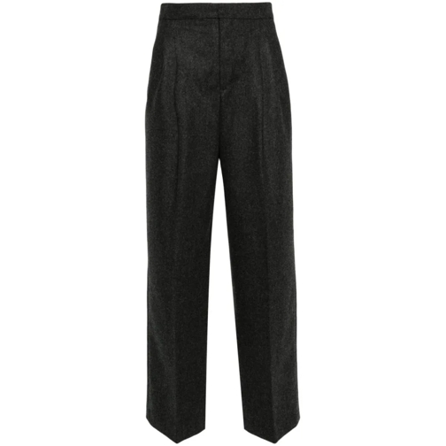 AMI Paris  Dark Grey Pleated Trousers Grey