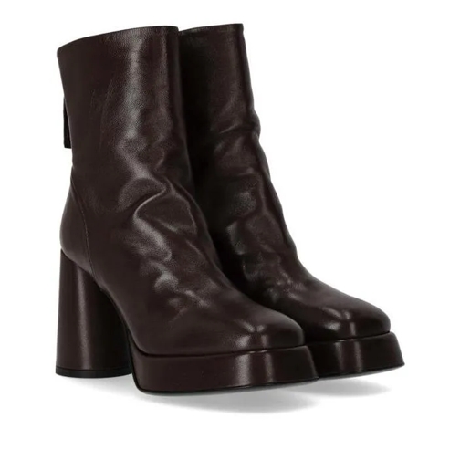 Halmanera Lara Dark Brown Heeled Ankle Boot Brown Stiefelette