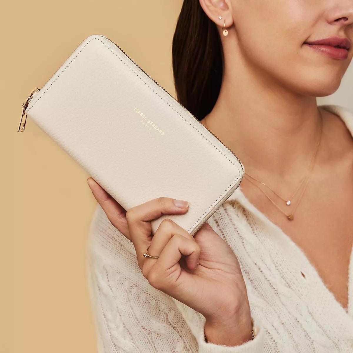 Thumbnail - Isabel Bernard Portemonnaie - Honoré Léa Cream Calfskin Leather Zipper Wallet - Gr. unisize - in Beige - für Damen