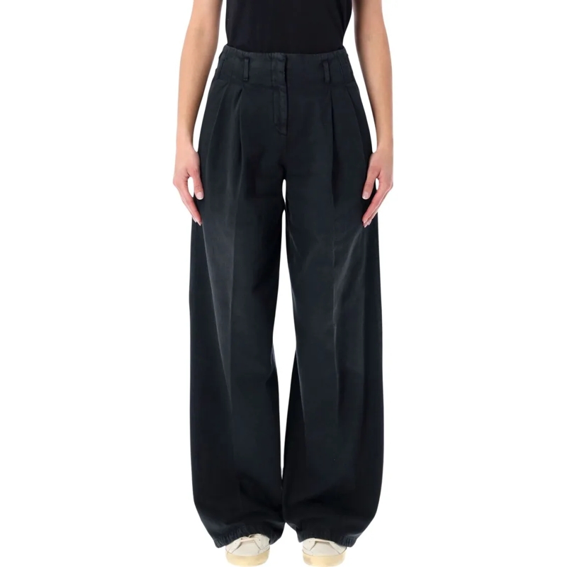 Golden Goose Jeans Flavia Wide-Leg Denim Pants Black