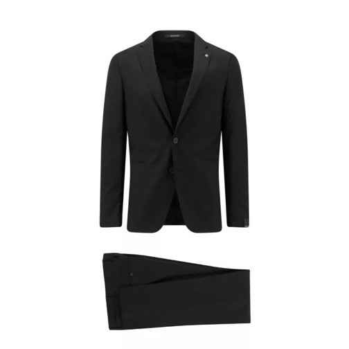 Tagliatore Virgin Wool Suit With Removable Iconic Brooch Black Combinazioni di abiti