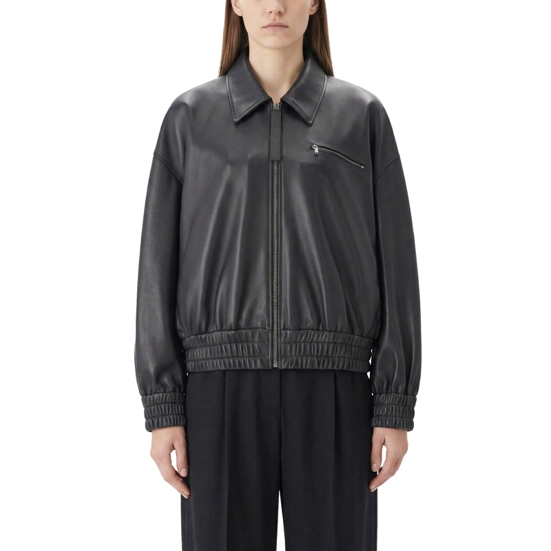 Jil Sander Blouson Jacke aus Leder schwarz(Image 2)