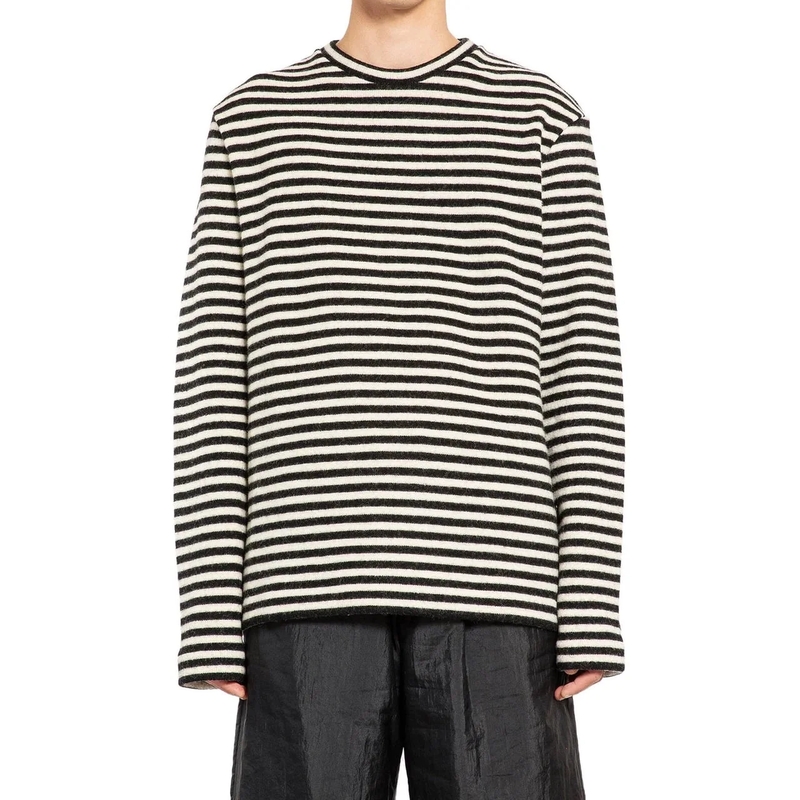 Jil Sander T-shirt Boiled Striped Wool Compact Jersey mehrfarbig(Image 5)
