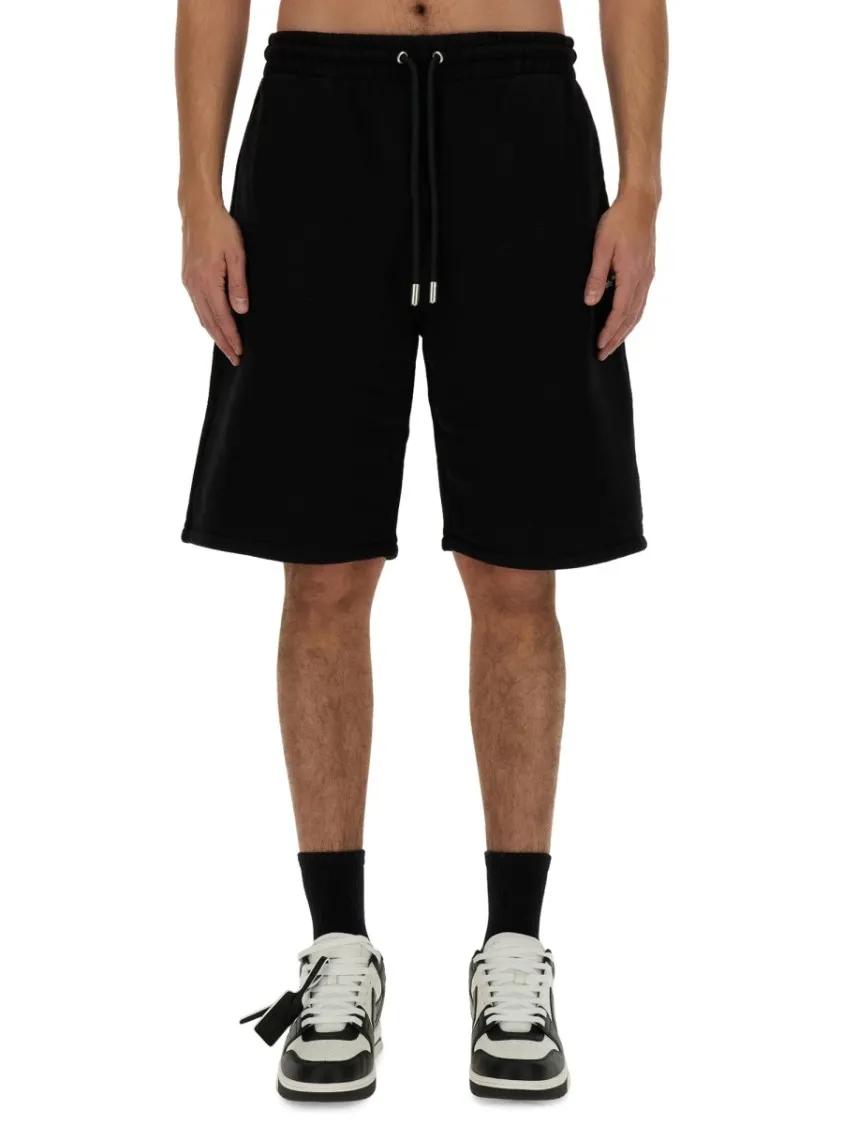 Thumbnail - Off-White - Black Bermuda Shorts With Logo Detail - Größe M - schwarz