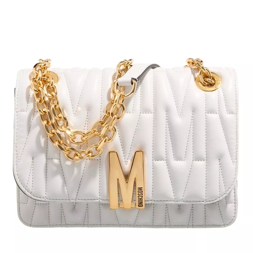 Moschino "M" Group Quilted Bianco Crossbody Bag