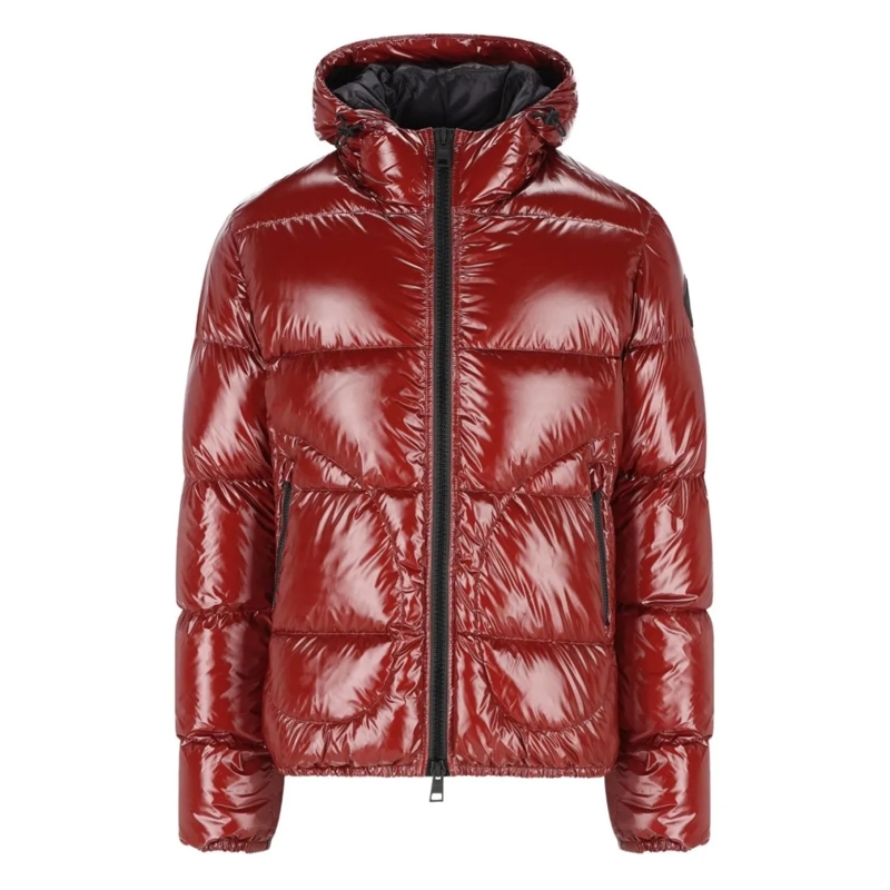 Herno  Puffer-Style Bordeaux Jacket With High Collar Burgundy