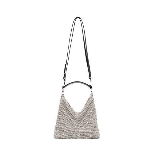 Benedetta Bruzziches Bella Ciao Rhinestone Shoulder Bag Silver Borsa a tracolla