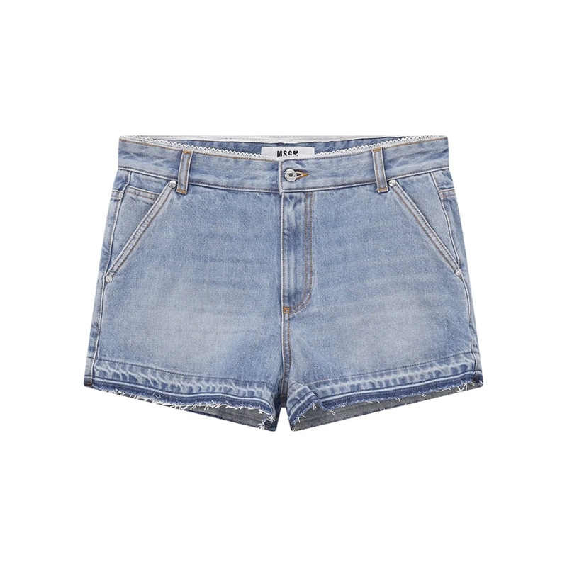 MSGM Bermuda-Shorts Jeansshorts mit Spitze blau