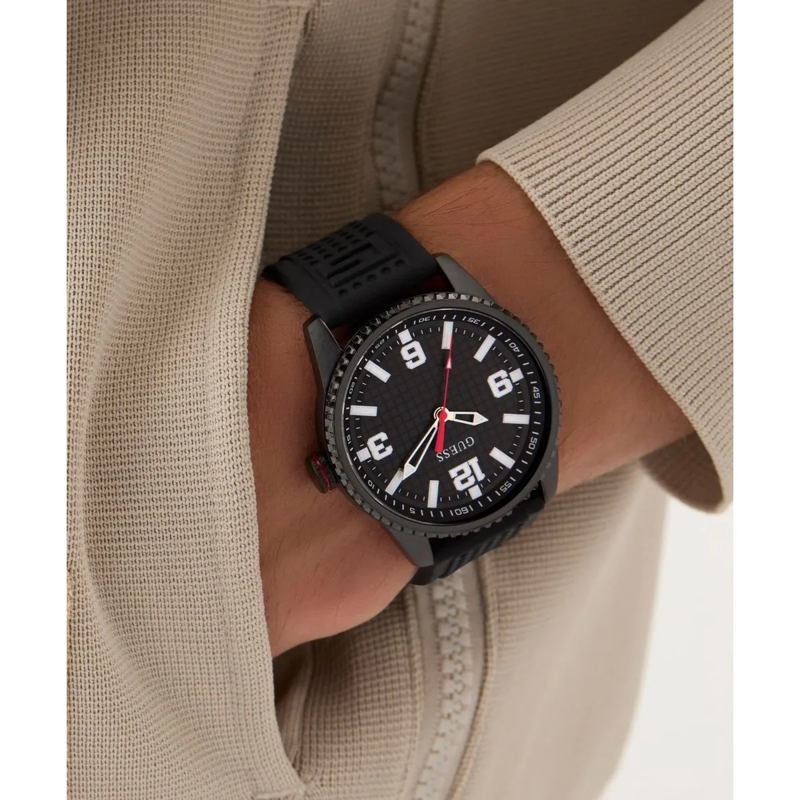 Guess Quarzuhr Quarz-Analoguhr Varsity G schwarz(Image 3)