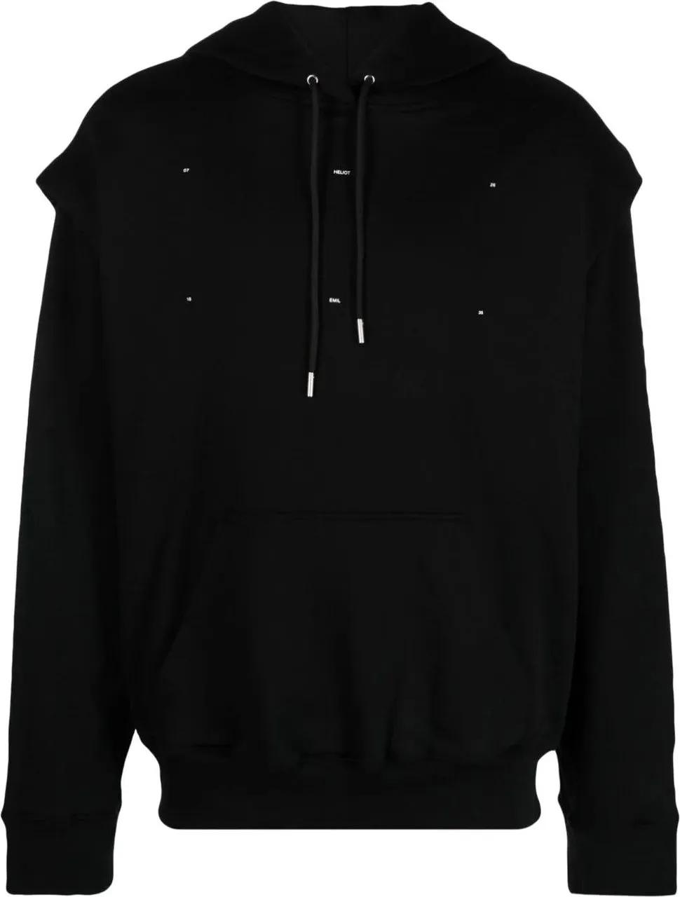 Thumbnail - HELIOT EMIL - outline logo hoodie black - Größe S - schwarz