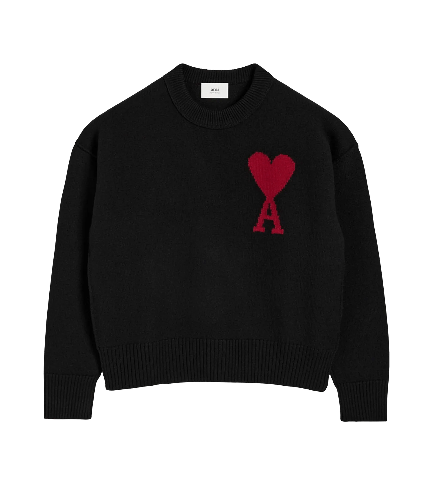 AMI Paris - Pullover mit Logo - Größe L - schwarz